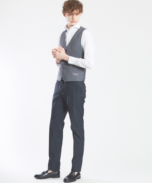 ABAHOUSE（アバハウス）の「【セットアップ対応】NEW ZEALAND WOOLドビーストライプジレ（ベスト・メンズ・ブラック/ネイビー/グレー・3/2）」の10枚目の写真