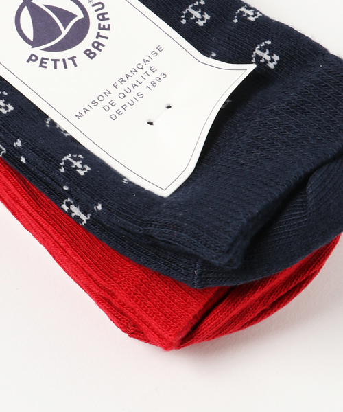 PETIT BATEAU（プチバトー）の「ソックス２枚組（ソックス/靴下・キッズ・ダークネイビー・6YEAR/4YEAR/8YEAR）」の2枚目の写真