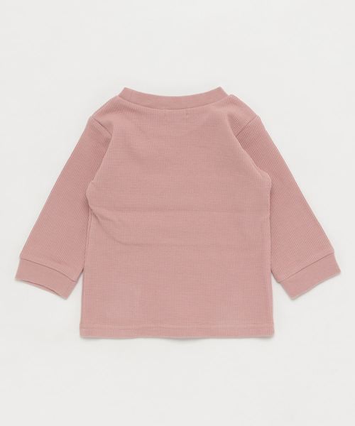 Tappet（タペット）の「[80-160]ワッフル9分袖Tシャツ（Tシャツ/カットソー・キッズ・マスタード/カーキ/ネイビー/ピンク・80ｃｍ/90cm/100cm/110cm/120cm/130cm/140cm/150cm/160cm）」の8枚目の写真