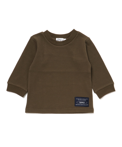 Tappet（タペット）の「[80-160]ワッフル9分袖Tシャツ（Tシャツ/カットソー・キッズ・マスタード/カーキ/ネイビー/ピンク・80ｃｍ/90cm/100cm/110cm/120cm/130cm/140cm/150cm/160cm）」の11枚目の写真