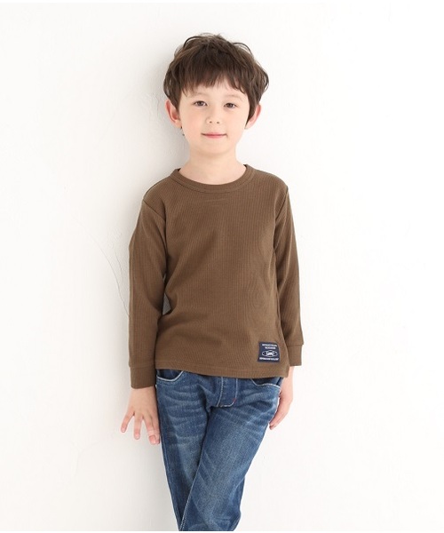Tappet（タペット）の「[80-160]ワッフル9分袖Tシャツ（Tシャツ/カットソー・キッズ・マスタード/カーキ/ネイビー/ピンク・80ｃｍ/90cm/100cm/110cm/120cm/130cm/140cm/150cm/160cm）」の15枚目の写真