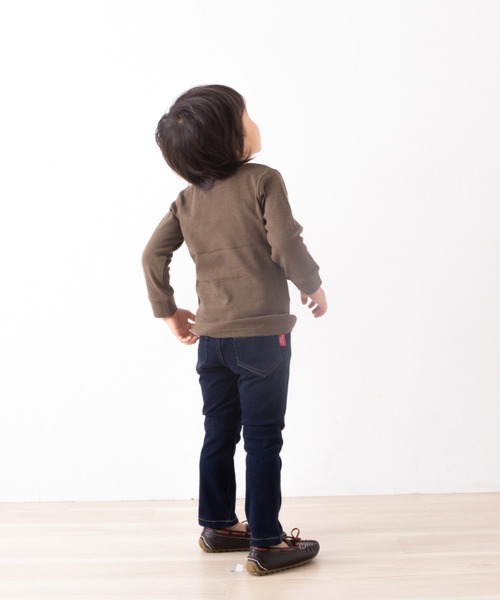 Tappet（タペット）の「[80-160]ワッフル9分袖Tシャツ（Tシャツ/カットソー・キッズ・マスタード/カーキ/ネイビー/ピンク・80ｃｍ/90cm/100cm/110cm/120cm/130cm/140cm/150cm/160cm）」の14枚目の写真