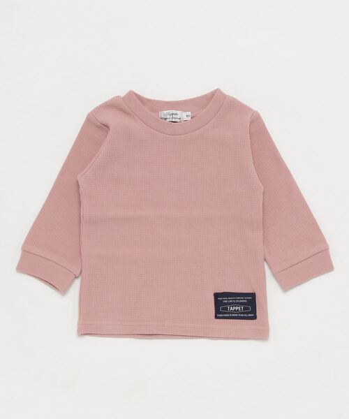 Tappet（タペット）の「[80-160]ワッフル9分袖Tシャツ（Tシャツ/カットソー・キッズ・マスタード/カーキ/ネイビー/ピンク・80ｃｍ/90cm/100cm/110cm/120cm/130cm/140cm/150cm/160cm）」の16枚目の写真