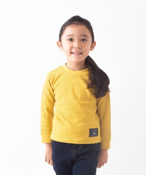 Tappet（タペット）の「[80-160]ワッフル9分袖Tシャツ（Tシャツ/カットソー・キッズ・マスタード/カーキ/ネイビー/ピンク・80ｃｍ/90cm/100cm/110cm/120cm/130cm/140cm/150cm/160cm）」の19枚目の写真