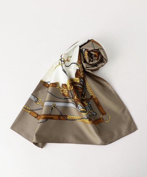 BEAUTY&YOUTH UNITED ARROWS（ビューティーアンドユースユナイテッドアローズ）の「BY チェーンプリントスカーフ 88x88 ◆（バンダナ/スカーフ・レディース・モカ/パープル・FREE）」の7枚目の写真