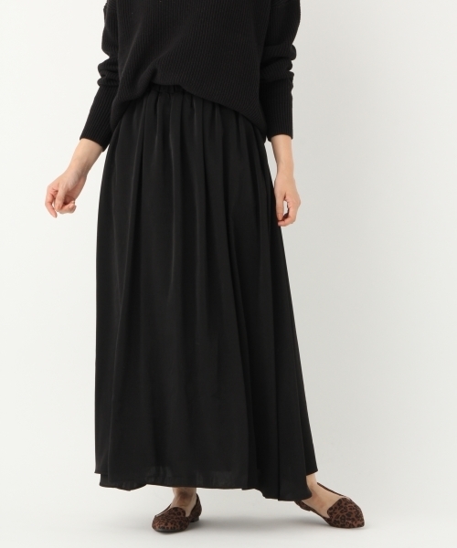 A part by（アパートバイ）の「Pサテンギャザーマキシスカート 775794 （スカート・レディース・マスタード/ライトグレー/ブラック/ブラウン系その他/グリーン/ライトパープル・FREE）」の8枚目の写真