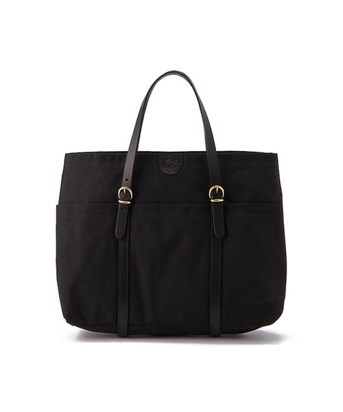 IL BISONTE(イルビゾンテ)の「IL BISONTE / CANVAS x LEATHER / トートバッグ(トートバッグ・レディース・ネイビー/オリーブ/ブラウン系その他/ブラック系その他/ブラック×ブラック/グリーン系その他/ブラウン/ダークブラウン/レッド/ブラウン系その他2・FREE)」の2枚目の写真