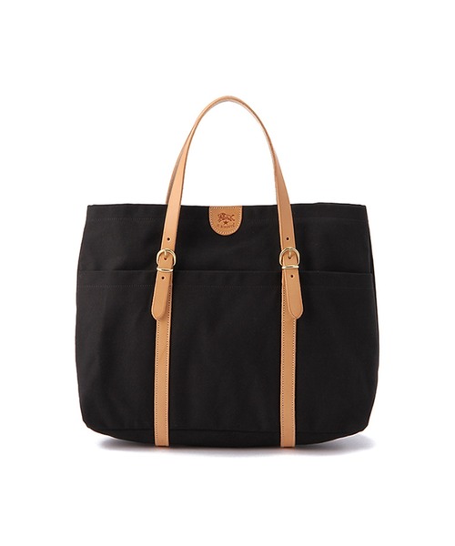 IL BISONTE(イルビゾンテ)の「IL BISONTE / CANVAS x LEATHER / トートバッグ(トートバッグ・レディース・ネイビー/オリーブ/ブラウン系その他/ブラック系その他/ブラック×ブラック/グリーン系その他/ブラウン/ダークブラウン/レッド/ブラウン系その他2・FREE)」の3枚目の写真