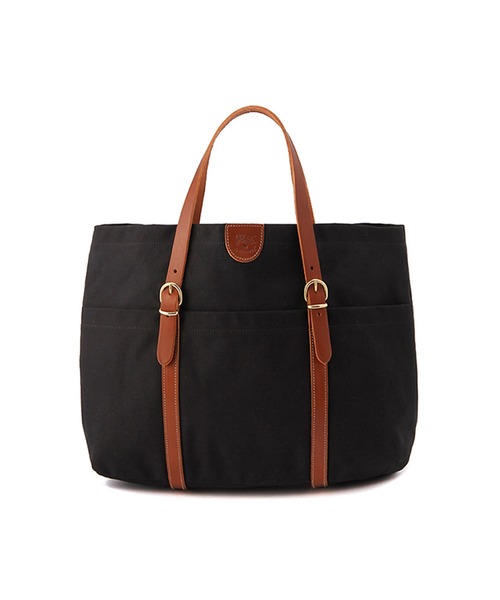 IL BISONTE(イルビゾンテ)の「IL BISONTE / CANVAS x LEATHER / トートバッグ(トートバッグ・レディース・ネイビー/オリーブ/ブラウン系その他/ブラック系その他/ブラック×ブラック/グリーン系その他/ブラウン/ダークブラウン/レッド/ブラウン系その他2・FREE)」の5枚目の写真
