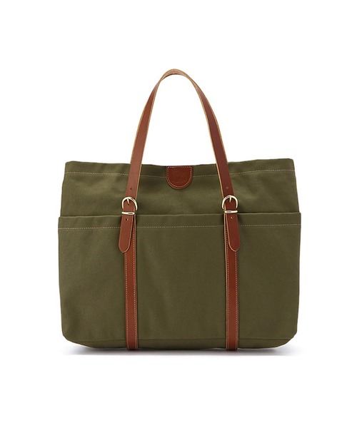 IL BISONTE(イルビゾンテ)の「IL BISONTE / CANVAS x LEATHER / トートバッグ(トートバッグ・レディース・ネイビー/オリーブ/ブラウン系その他/ブラック系その他/ブラック×ブラック/グリーン系その他/ブラウン/ダークブラウン/レッド/ブラウン系その他2・FREE)」の8枚目の写真