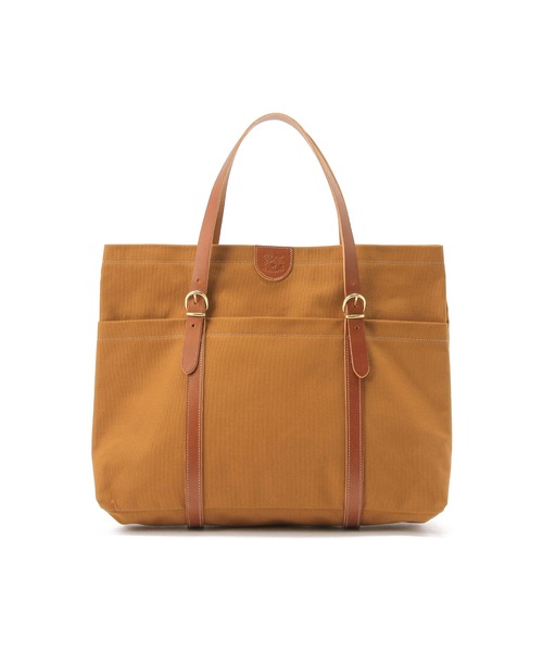 IL BISONTE(イルビゾンテ)の「IL BISONTE / CANVAS x LEATHER / トートバッグ(トートバッグ・レディース・ネイビー/オリーブ/ブラウン系その他/ブラック系その他/ブラック×ブラック/グリーン系その他/ブラウン/ダークブラウン/レッド/ブラウン系その他2・FREE)」の1枚目の写真