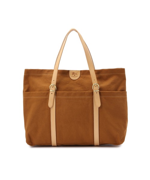 IL BISONTE(イルビゾンテ)の「IL BISONTE / CANVAS x LEATHER / トートバッグ(トートバッグ・レディース・ネイビー/オリーブ/ブラウン系その他/ブラック系その他/ブラック×ブラック/グリーン系その他/ブラウン/ダークブラウン/レッド/ブラウン系その他2・FREE)」の6枚目の写真