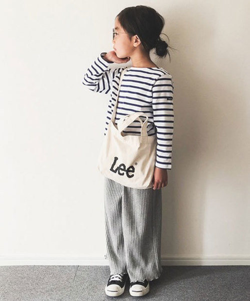 CIAOPANIC TYPY（チャオパニックティピー）の「【ファミリーお揃い】ボーダーTEE（Tシャツ/カットソー・キッズ・ホワイト/ブルー/パープル/ネイビー・100/110/120/130/140/150）」の3枚目の写真