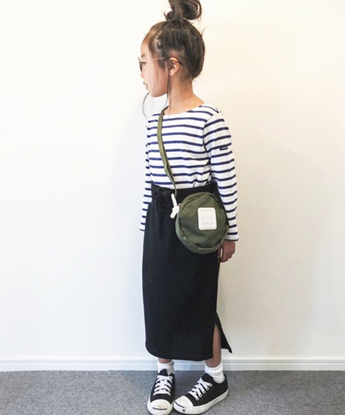 CIAOPANIC TYPY（チャオパニックティピー）の「【ファミリーお揃い】ボーダーTEE（Tシャツ/カットソー・キッズ・ホワイト/ブルー/パープル/ネイビー・100/110/120/130/140/150）」の7枚目の写真