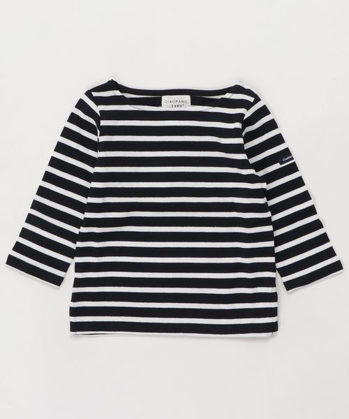 CIAOPANIC TYPY（チャオパニックティピー）の「【ファミリーお揃い】ボーダーTEE（Tシャツ/カットソー・キッズ・ホワイト/ブルー/パープル/ネイビー・100/110/120/130/140/150）」の9枚目の写真