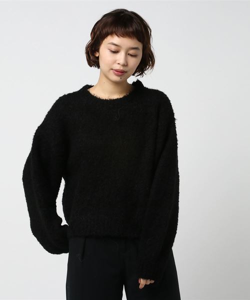 KOBE LETTUCE（コウベレタス）の「シーズンムードたっぷりのふわふわ素材◎！ブークレボリュームニットプルオーバー/レディーストップス/セーター/長袖[C3131]神戸レタス（ニット/セーター・レディース・ブラック/グレー/ブルー/アイボリー・FREE）」の3枚目の写真