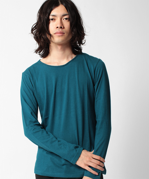 NANO universe(ナノユニバース)の「プレミアムスウィートクルーネックTeeL/S(Tシャツ/カットソー・メンズ・ホワイト/トップグレー/チャコール/ラベンダー/スモークピンク/ライトパープル/パープル/ターコイズブルー/ネイビー/グリーン/ベージュ/オリーブ/マスタード/ボルドー/オレンジ/ダークグレー/ブラック・38/40/42)」の10枚目の写真