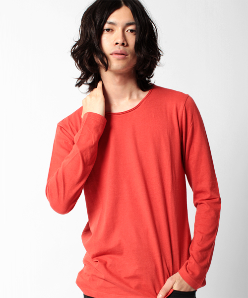 NANO universe(ナノユニバース)の「プレミアムスウィートクルーネックTeeL/S(Tシャツ/カットソー・メンズ・ホワイト/トップグレー/チャコール/ラベンダー/スモークピンク/ライトパープル/パープル/ターコイズブルー/ネイビー/グリーン/ベージュ/オリーブ/マスタード/ボルドー/オレンジ/ダークグレー/ブラック・38/40/42)」の17枚目の写真