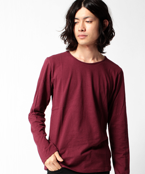 NANO universe(ナノユニバース)の「プレミアムスウィートクルーネックTeeL/S(Tシャツ/カットソー・メンズ・ホワイト/トップグレー/チャコール/ラベンダー/スモークピンク/ライトパープル/パープル/ターコイズブルー/ネイビー/グリーン/ベージュ/オリーブ/マスタード/ボルドー/オレンジ/ダークグレー/ブラック・38/40/42)」の16枚目の写真