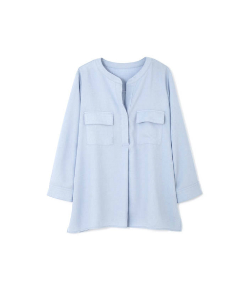 NATURAL BEAUTY BASIC（ナチュラルビューティーベーシック）の「〈ウォッシャブル〉ツイルダブルポケットブラウス（シャツ/ブラウス・レディース・ブルー/ホワイト系その他/ブルー系その他・MEDIUM/SMALL）」の3枚目の写真