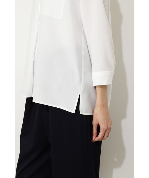 NATURAL BEAUTY BASIC（ナチュラルビューティーベーシック）の「〈ウォッシャブル〉ツイルダブルポケットブラウス（シャツ/ブラウス・レディース・ブルー/ホワイト系その他/ブルー系その他・MEDIUM/SMALL）」の9枚目の写真