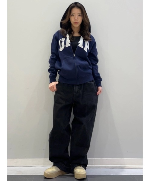 新品 GAP ギャップ ロゴ フルジップ パーカー ユニセックス ネイビー　M 楽天市場】(U)GAPロゴ フルジップパーカー(ユニセックス) GAP ギャップ