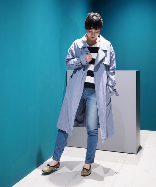 koe（コエ）の「ニュアンストレンチコート（トレンチコート・レディース・ブルー/ベージュ/ネイビー・L/M/S）」の3枚目の写真