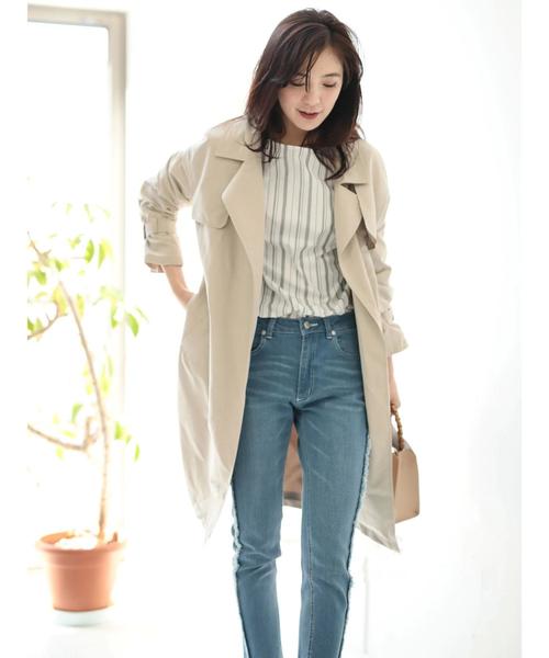 koe（コエ）の「ニュアンストレンチコート（トレンチコート・レディース・ブルー/ベージュ/ネイビー・L/M/S）」の17枚目の写真