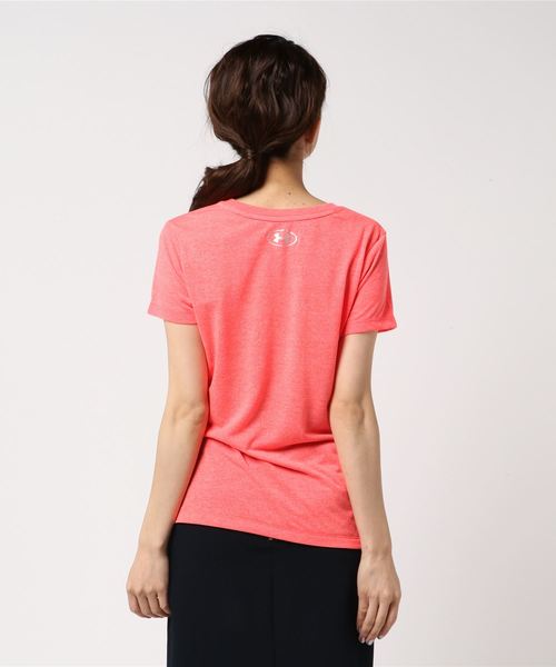 UNDER ARMOUR(アンダーアーマー)の「レディース トレーニング半袖Tシャツ / スレッドボーントレイングラフィックツイストクルー(Tシャツ/カットソー・レディース・グレイッシュブルー/ブラック/ピンク/グレー/レッド・L/M/XL/S/SM/LG/MD)」の7枚目の写真