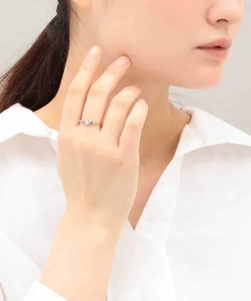 agate*K10・4号 agete ピンキーリング 4号 K10 ゴールドリング