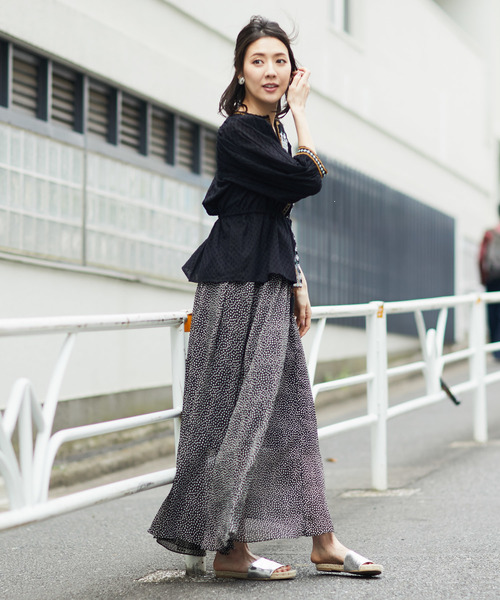 スカート owuii ウサロゴスカート(アイボリー/チョコブラウン/ブラック/グレー）SK118