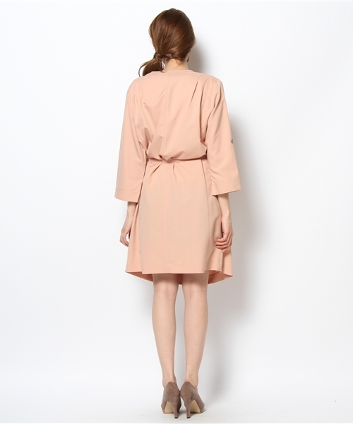 Soareak（ソアリーク）の「2WAYノーカラーコートワンピース（ワンピース・レディース・ベージュ/ネイビー/ライトピンク/ライトグリーン・FREE）」の7枚目の写真