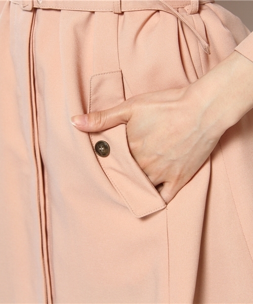 Soareak（ソアリーク）の「2WAYノーカラーコートワンピース（ワンピース・レディース・ベージュ/ネイビー/ライトピンク/ライトグリーン・FREE）」の11枚目の写真