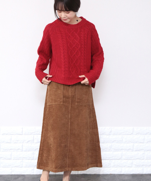 SESTO（セスト）の「コーデュロイロングスカート（スカート・レディース・ブラック/ベージュ/グレー/カーキ/ピンク/オレンジ/キャメル・M）」の6枚目の写真