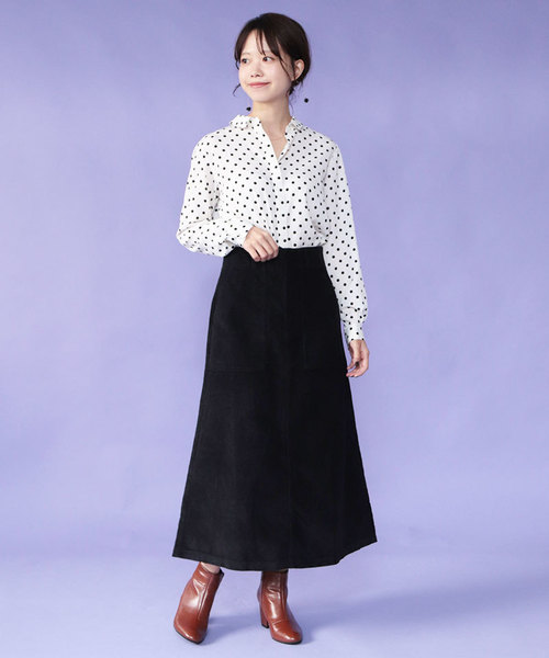 SESTO（セスト）の「コーデュロイロングスカート（スカート・レディース・ブラック/ベージュ/グレー/カーキ/ピンク/オレンジ/キャメル・M）」の15枚目の写真