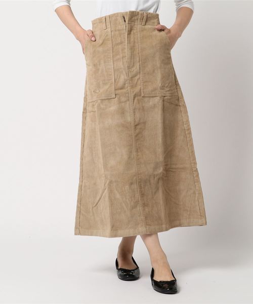 SESTO（セスト）の「コーデュロイロングスカート（スカート・レディース・ブラック/ベージュ/グレー/カーキ/ピンク/オレンジ/キャメル・M）」の21枚目の写真
