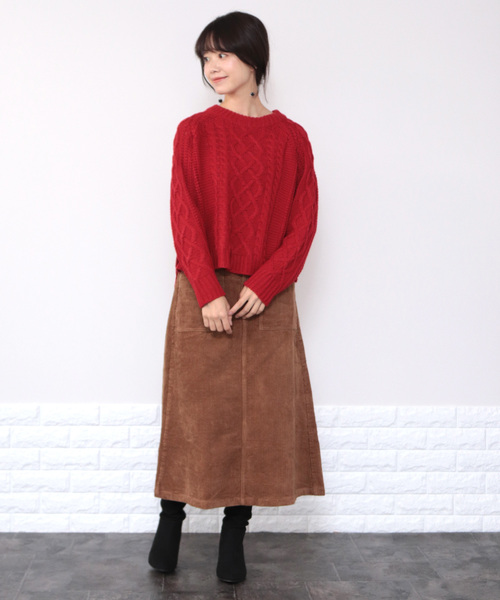 SESTO（セスト）の「コーデュロイロングスカート（スカート・レディース・ブラック/ベージュ/グレー/カーキ/ピンク/オレンジ/キャメル・M）」の12枚目の写真