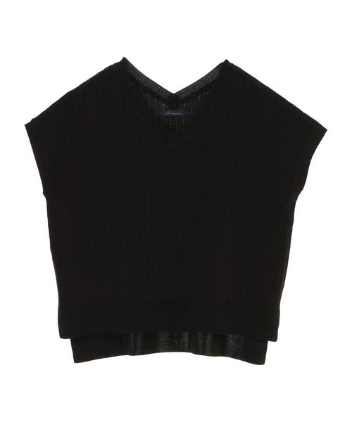 AMERICAN HOLIC（アメリカンホリック）の「・フレンチ袖アイレット入りプルオーバー（ニット/セーター・レディース・マスタード/レッド/パープル/アイボリー/ブラック/グリーン・FREE）」の8枚目の写真