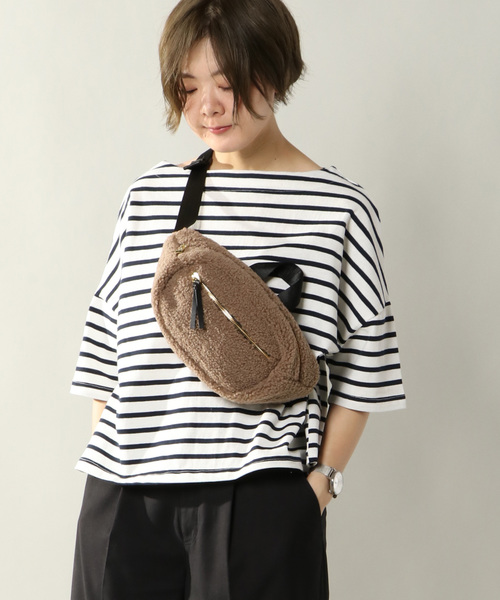 Legato Largo(レガートラルゴ)の「【Legato Largo レガートラルゴ】ボア ボディバッグ(ボディバッグ/ウエストポーチ・レディース・ブラック/ブラウン/アイボリー・ONE SIZE)」の5枚目の写真