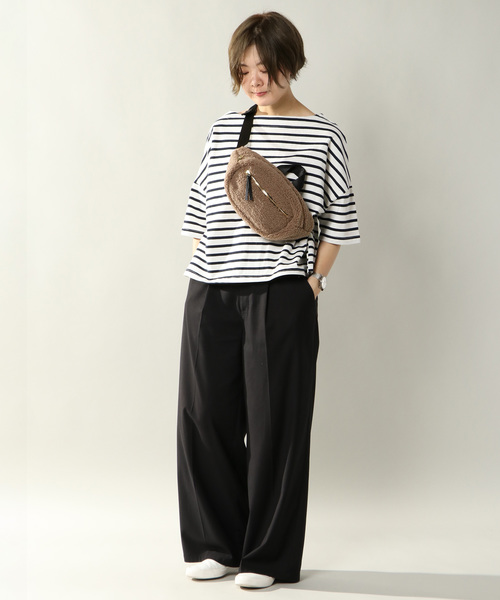 Legato Largo(レガートラルゴ)の「【Legato Largo レガートラルゴ】ボア ボディバッグ(ボディバッグ/ウエストポーチ・レディース・ブラック/ブラウン/アイボリー・ONE SIZE)」の9枚目の写真