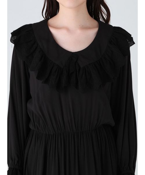 merry jenny（メリージェニー）の「フリルbigカラーワンピース（ワンピース・レディース・ブラック/ピンク/ベージュ/カーキ・FREE）」の8枚目の写真