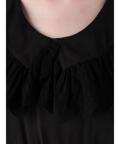 merry jenny（メリージェニー）の「フリルbigカラーワンピース（ワンピース・レディース・ブラック/ピンク/ベージュ/カーキ・FREE）」の10枚目の写真