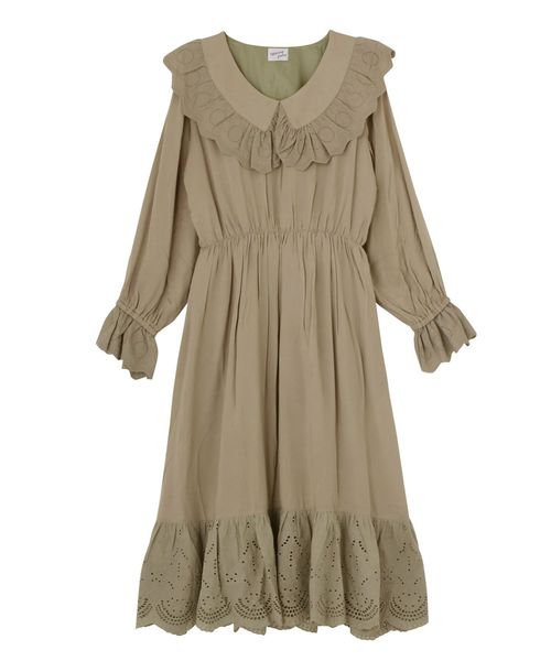 merry jenny（メリージェニー）の「フリルbigカラーワンピース（ワンピース・レディース・ブラック/ピンク/ベージュ/カーキ・FREE）」の21枚目の写真