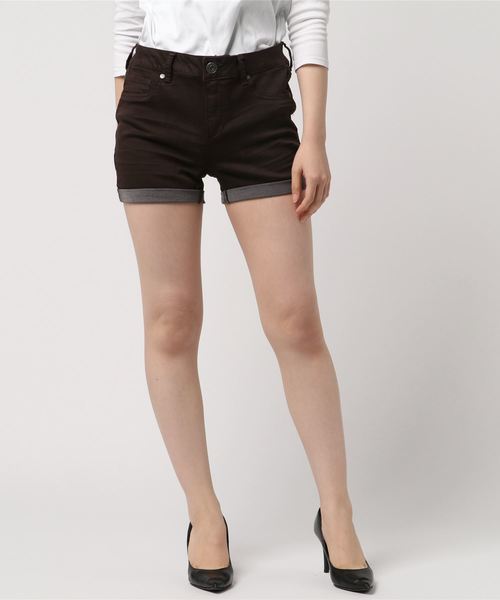 MANGROVE(マングローブ)の「【MANGROVE SELECT】ロールアップ製品染めツイルショーツ(ロングレングス)(その他パンツ・レディース・チャコールグレー/ネイビー/ブラウン/グレー/ブルー/グリーン/レッド・MEDIUM/SMALL/X-LARGE/LARGE/X-SMALL/XX-LARGE)」の4枚目の写真