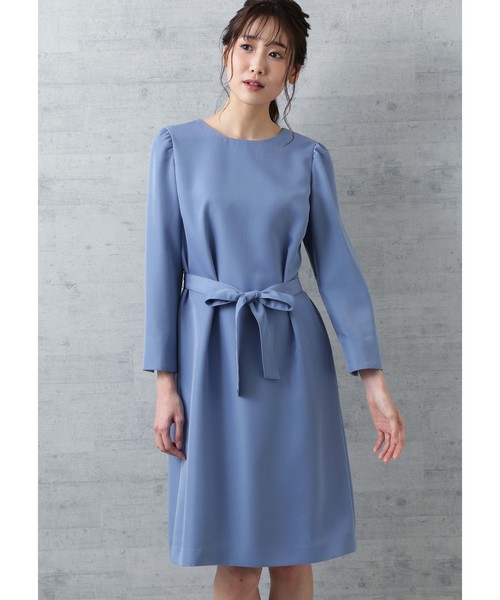 NATURAL BEAUTY BASIC(ナチュラルビューティーベーシック)の「〈WEB限定〉ベルテッドサックワンピース(ワンピース・レディース・チャコールグレー/ネイビー/ブルー・SMALL/MEDIUM/LARGE)」の6枚目の写真