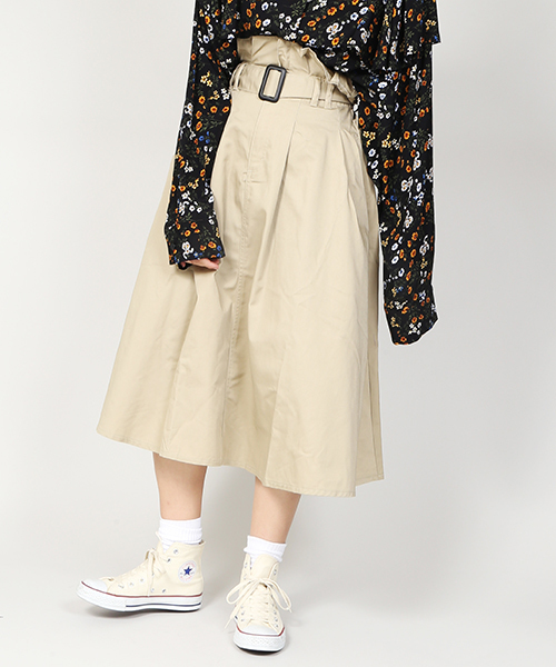 PUNYUS(プニュズ)の「チノスカート(スカート・レディース・ブラック/ベージュ・3/4/2/1)」の2枚目の写真