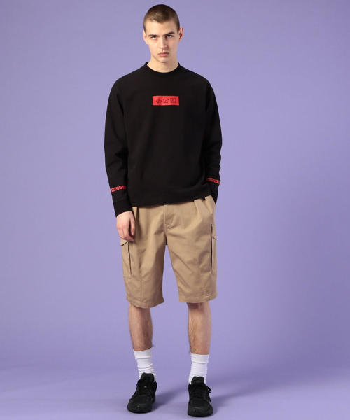 coen(コーエン)の「SuncottonボックスロゴチャイナプリントロンT(UTILITY LINE)(Tシャツ/カットソー・メンズ・ホワイト/ブラック・SMALL/LARGE/MEDIUM)」の3枚目の写真