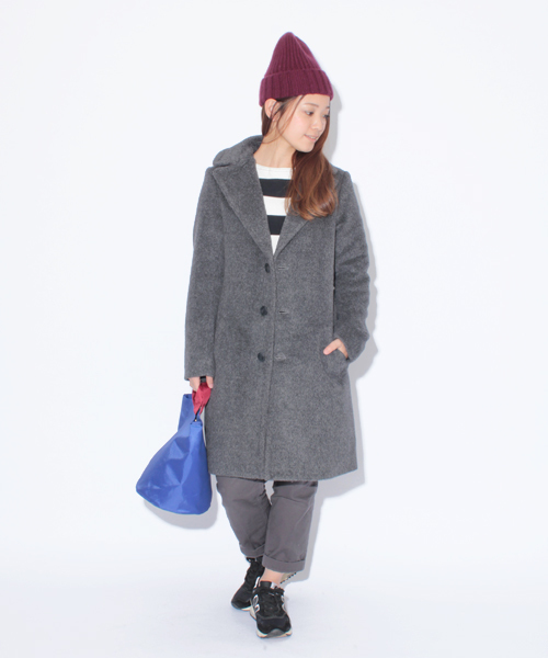 BEAMS BOY（ビームスボーイ）の「□BEAMS BOY / ウール シングルコート**（その他アウター・レディース・チャコールグレー/ライトブラウン・ONE SIZE）」の13枚目の写真