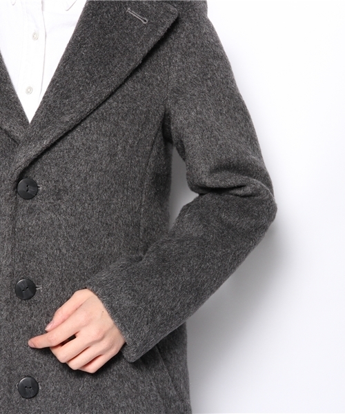 BEAMS BOY（ビームスボーイ）の「□BEAMS BOY / ウール シングルコート**（その他アウター・レディース・チャコールグレー/ライトブラウン・ONE SIZE）」の9枚目の写真