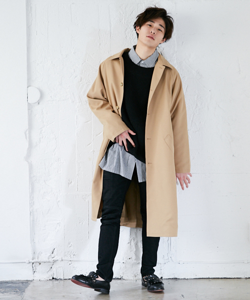 kutir(クティール)の「オーバーステンカラーコート(その他アウター・メンズ・ブラック/カーキ/ベージュ・SMALL/MEDIUM/LARGE)」の3枚目の写真